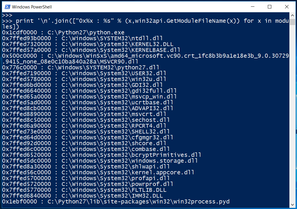 list modules python